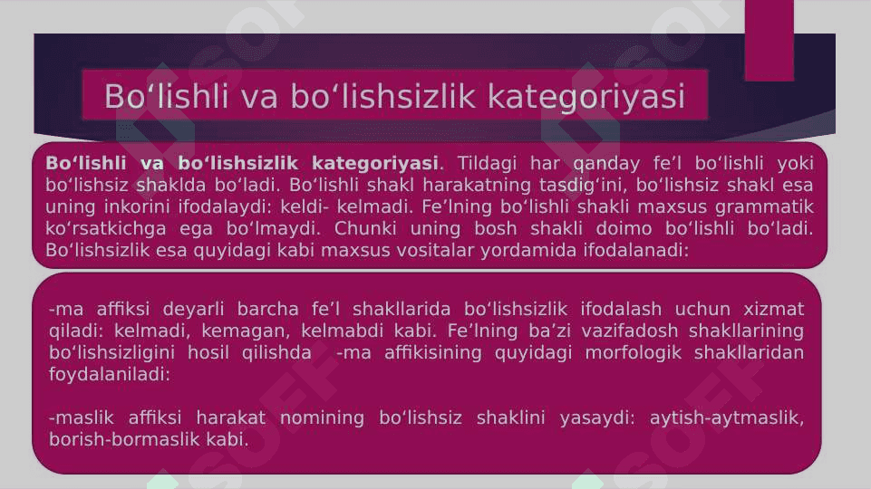 Fe'lning gramatik kategoriyalar 8