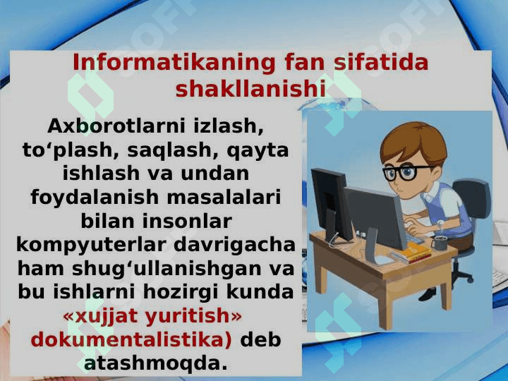 Axborot tushunchasi va saqlash vositalari 8