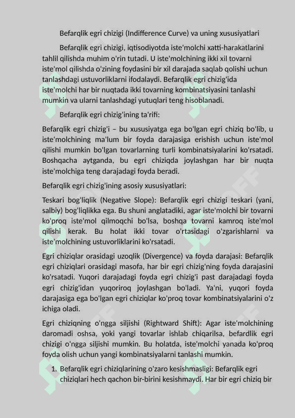 Befarqlik egri chizigi va uning  xsusiyatlari. 3