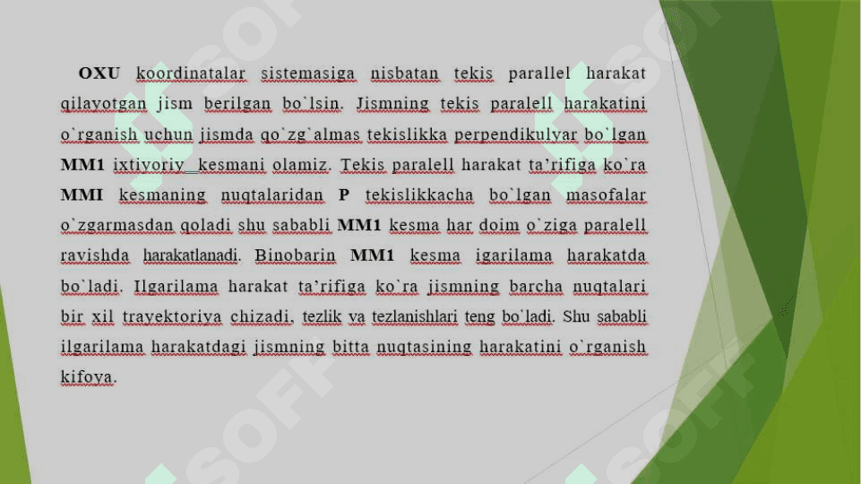Tekis parallel harakat tenglamasi 3