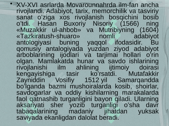 Xonliklar davrida ta’lim tarbiya va madaniyat 4
