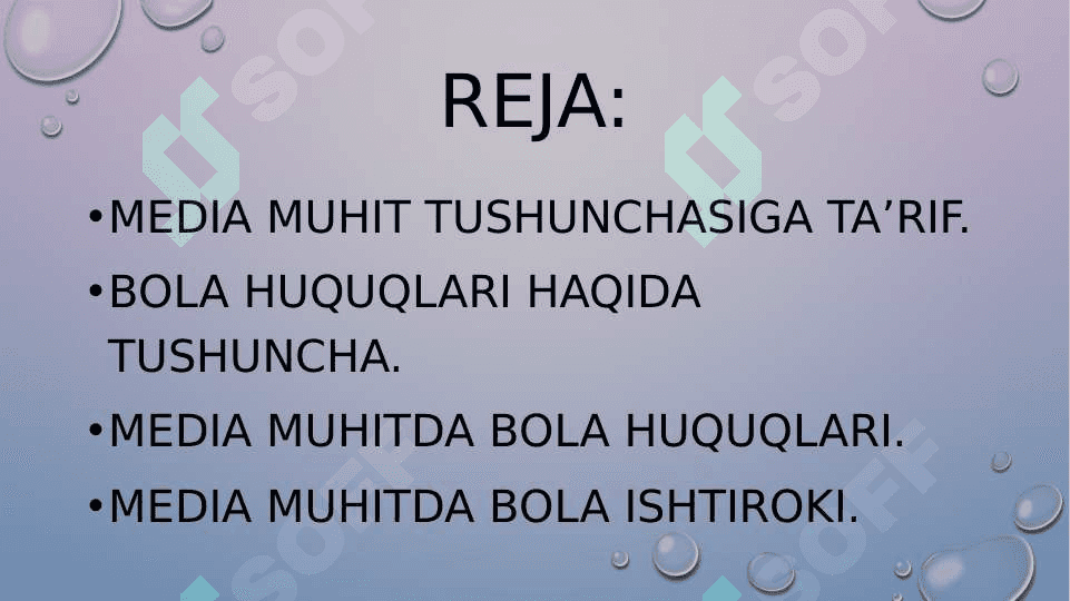 Media muhitda bola huquqlari 2