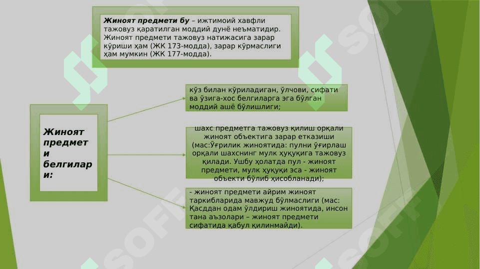 Жиноят объекти ва жиноятнинг объектив томони 6