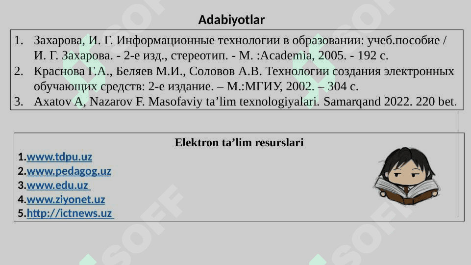 Masofaviy ta’lim texnologiyalari.   LMS. LMS platformalari turlari va vazifalari. Moodle platformasi. Google Clasroom platformasi. 3