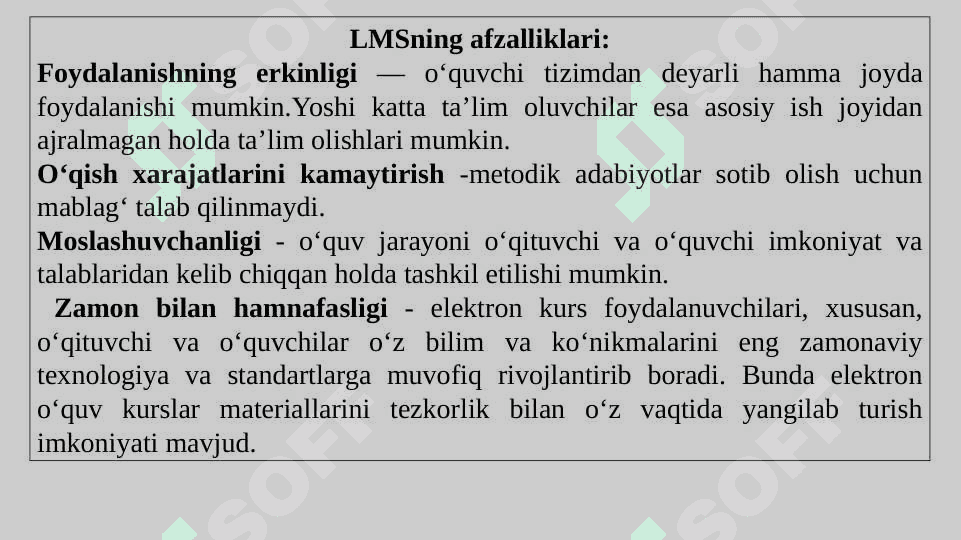 Masofaviy ta’lim texnologiyalari.   LMS. LMS platformalari turlari va vazifalari. Moodle platformasi. Google Clasroom platformasi. 7