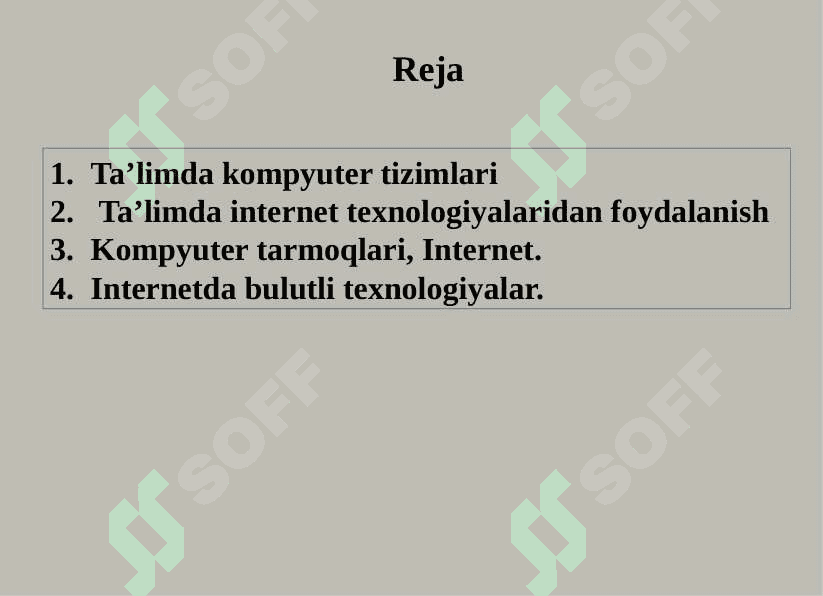 Kompyuter tarmoqlari, Internet, Internetda bulutli texnologiyalar. 2