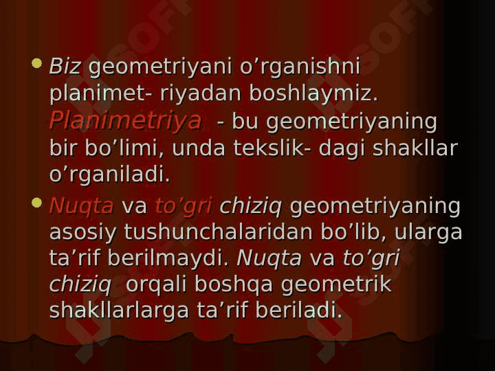 Planimetriya va uning qo’llanilishi. 5
