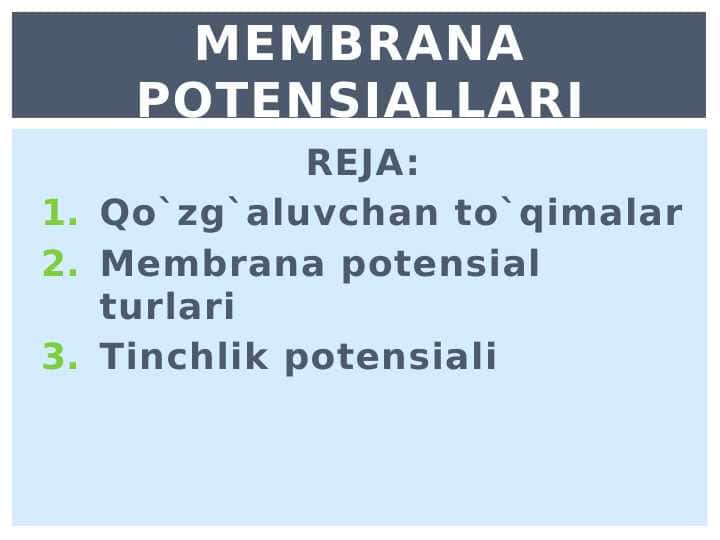Membrana potensiallari