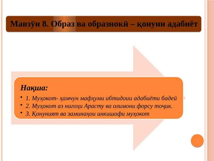 Образ ва образнокӣ – қонуни адабиёт 1