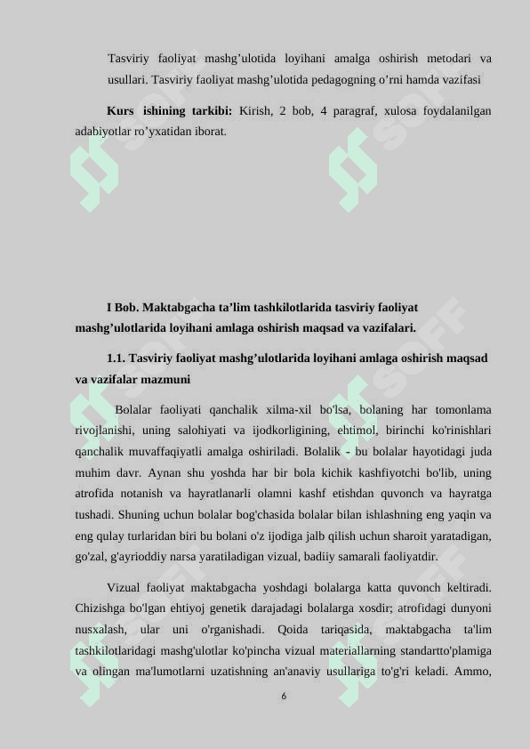 Tasviriy faoliyat mashg’ulotlarida loyihani amalga oshirish metodari va usullari 6
