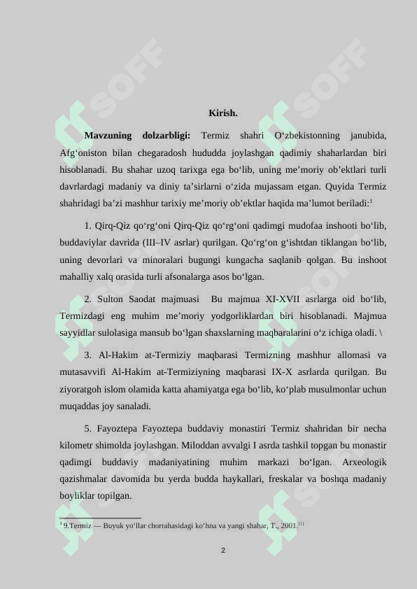 TERMIZ SHAHRIDAGI TARIXIY MEʼMORIY OBʼEKTLARI 2