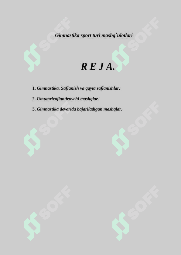 Gimnastika sport turi mashg`ulotlari 2