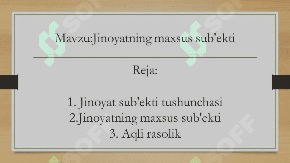 Jinoyatning maxsus sub'ekti 2