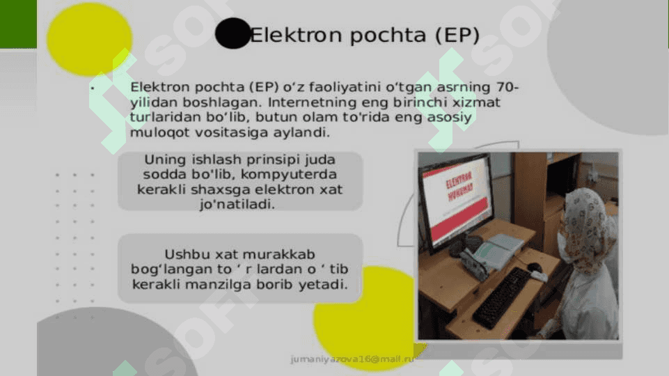 Elektron pochta orqali turli axborotlarni joʼnatish va qabul qilib olish 4
