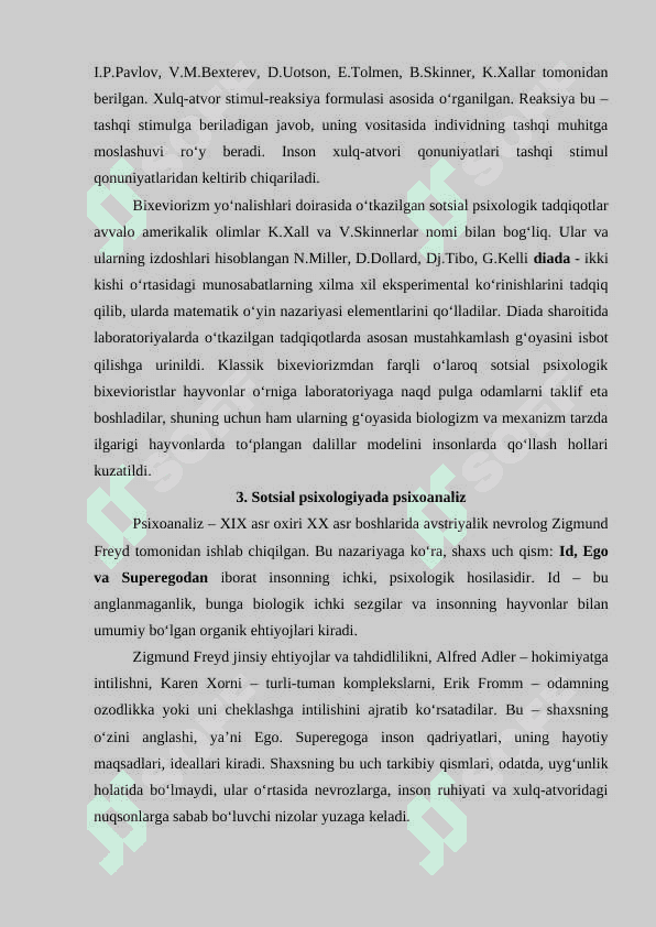 SOTSIAL PSIXOLOGIYANING ASOSIY YO'NALISHLARI 3