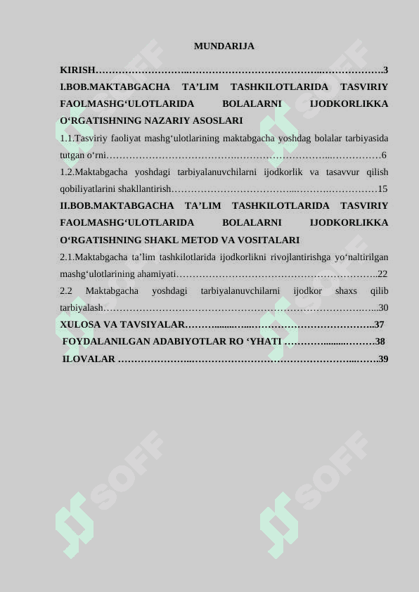 MAKTABGACHA TA’LIM TASHKILOTIDA TASVIRIY FAOLIYAT MASHG‘ULOTLARIDA BOLALARNI IJODKORLIKKA O‘RGATISH 2