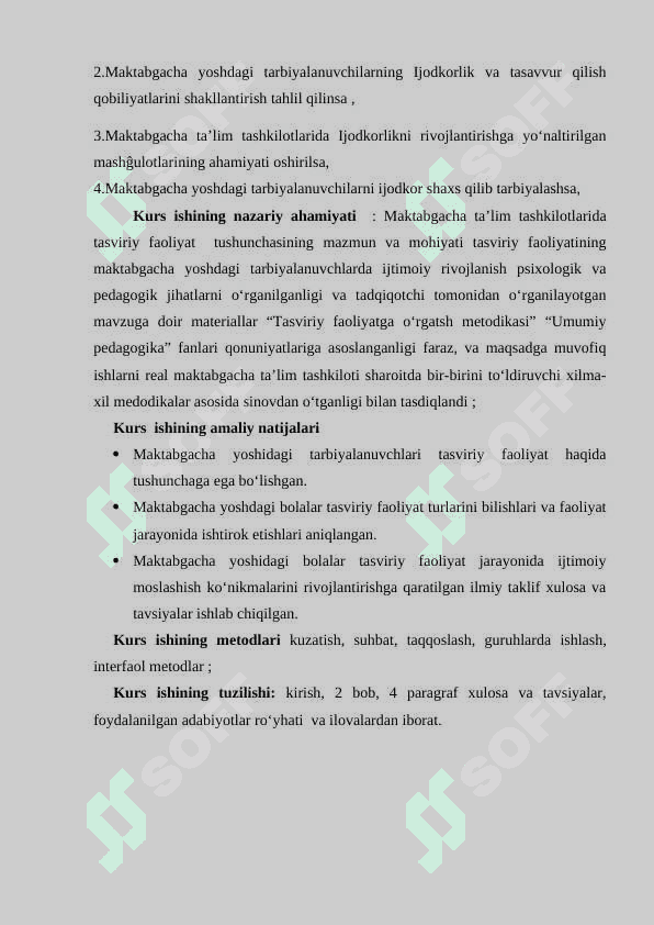 MAKTABGACHA TA’LIM TASHKILOTIDA TASVIRIY FAOLIYAT MASHG‘ULOTLARIDA BOLALARNI IJODKORLIKKA O‘RGATISH 5
