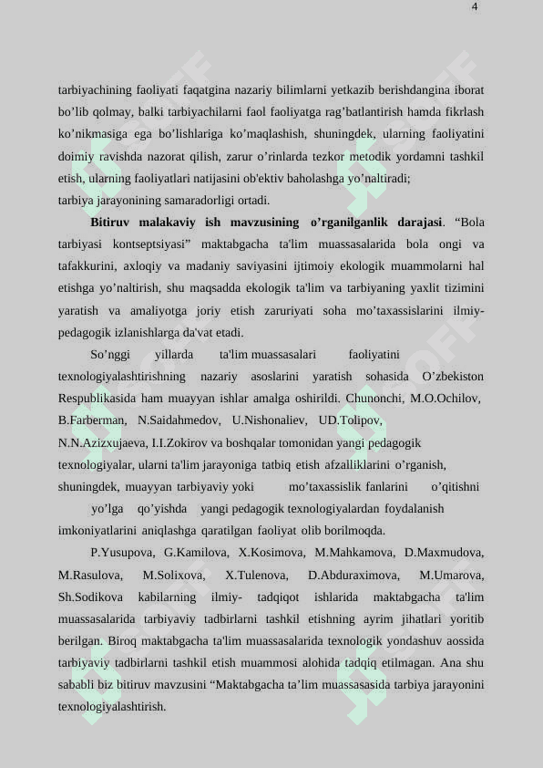 Maktabgacha ta`lim muassasalarida tarbiya jarayonini texnologiyalashtirish” 4