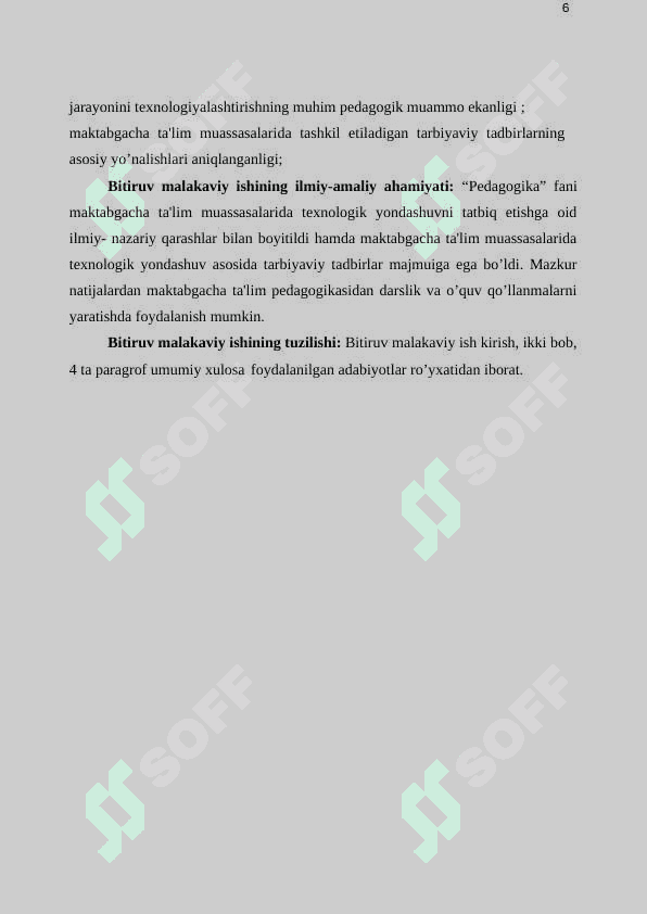 Maktabgacha ta`lim muassasalarida tarbiya jarayonini texnologiyalashtirish” 6