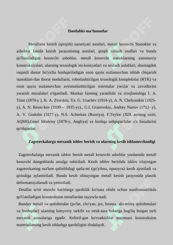 Metallarni kesib ishlash va parmalash usullari 2
