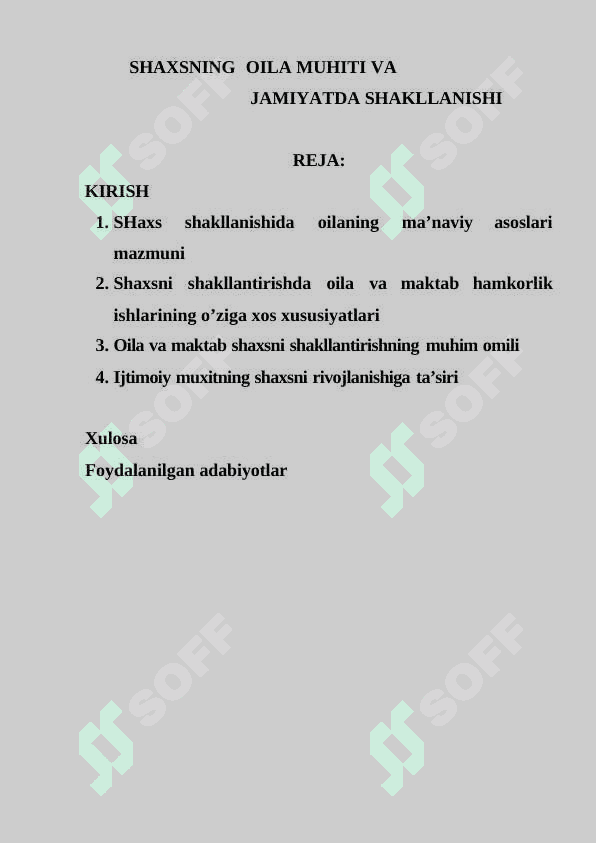 SHAXSNING OILA MUHITI VA JAMIYATDA SHAKLLANISHI 2