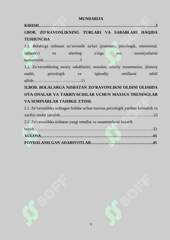 Bolalarga nisbatan zoʻravonlikni oldini olish chora tadbirlari 2