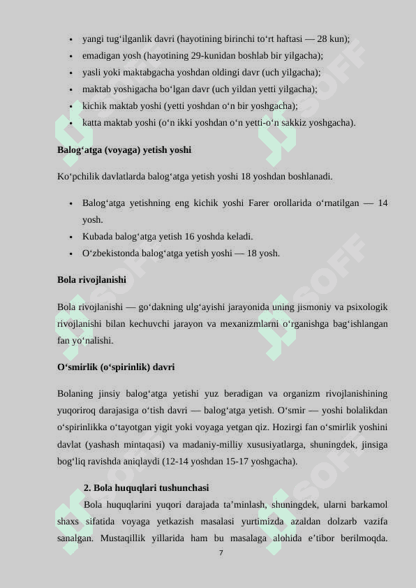 O’zbekistonda bola huquqlarini himoya qilishning institutsional tizim O’zbekiston sharoitida bola huquqlarini himoya qilishda davlat, nodavlat va xalqaro tashkilotlar roli. 2