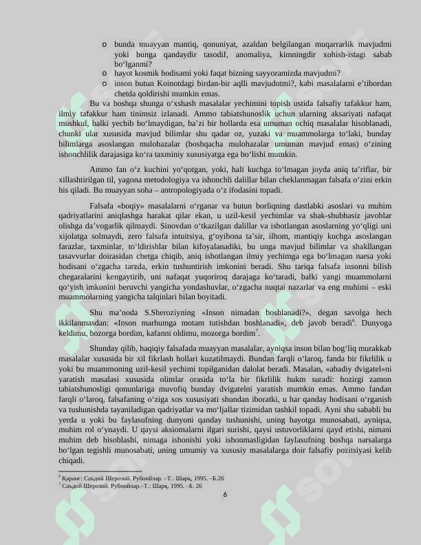 FALSAFIY ANTROPOLOGIYA (INSON HAQIDAGI TA’LIMOT 6