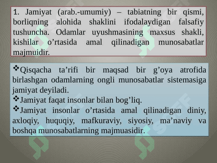 Jamiyat falsafasi 6