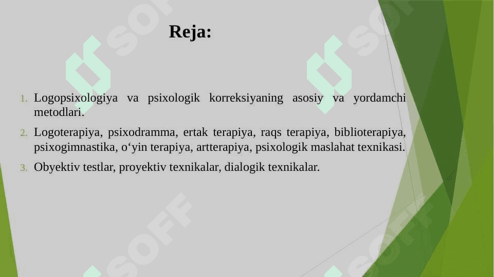 Logopsixologiya va psixologik korreksiya metodlari. 2