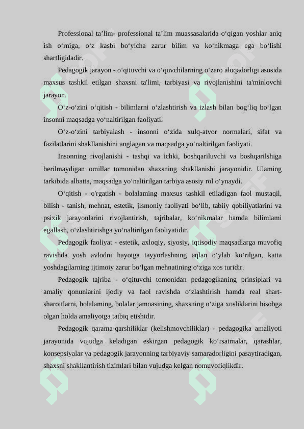 UZLUKSIZ TA’LIMDA KASBIY PEDAGOGIK FANINING ILMIY-TADQIQOT METODLARI, VOSITALARI 6