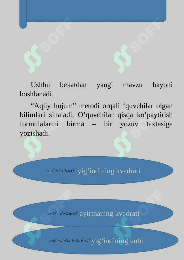 “QISQA KO’PAYTIRISH FORMULALARINING TATBIQI” 8