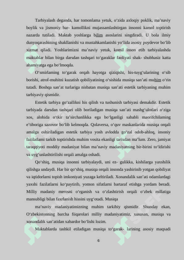 Sinfdan tashqari musiqa tadbirlarining maqsad va vazifalari 6