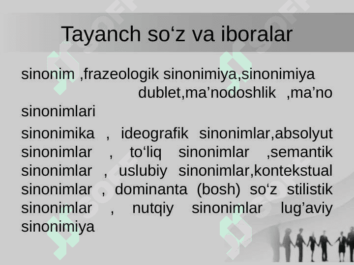 Maʼnodosh soʻzlar- sinonimlar 3