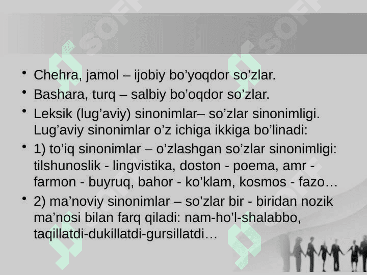 Maʼnodosh soʻzlar- sinonimlar 5