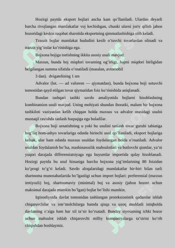 Bozorni davlat tomonidan tartibga solishni, maksimal va minimal narxlar. 8