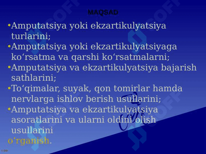 AMPUTATSIYA, EKZARTIKULYATSIYA 2