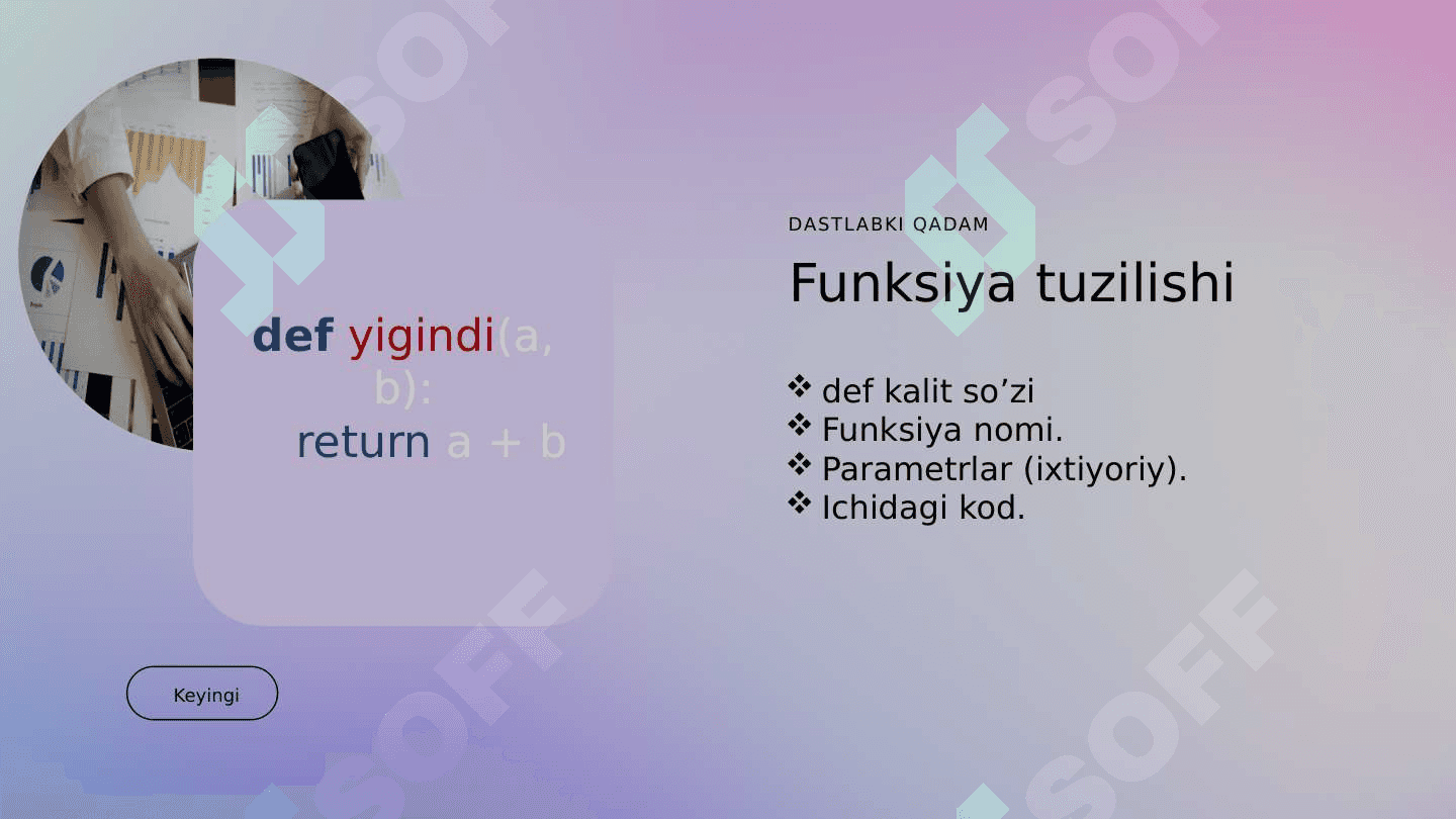 Python dasturlash tilida funksiyalar 1