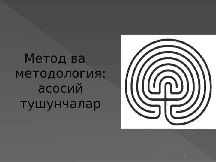 Metod va metodologiya asosiy tushunchalar 1