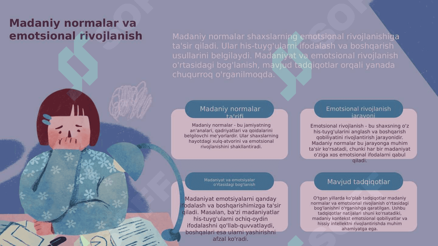 Shaxs emotsional sohasini rivojlanishga ta'sir etuvchi omillar 6