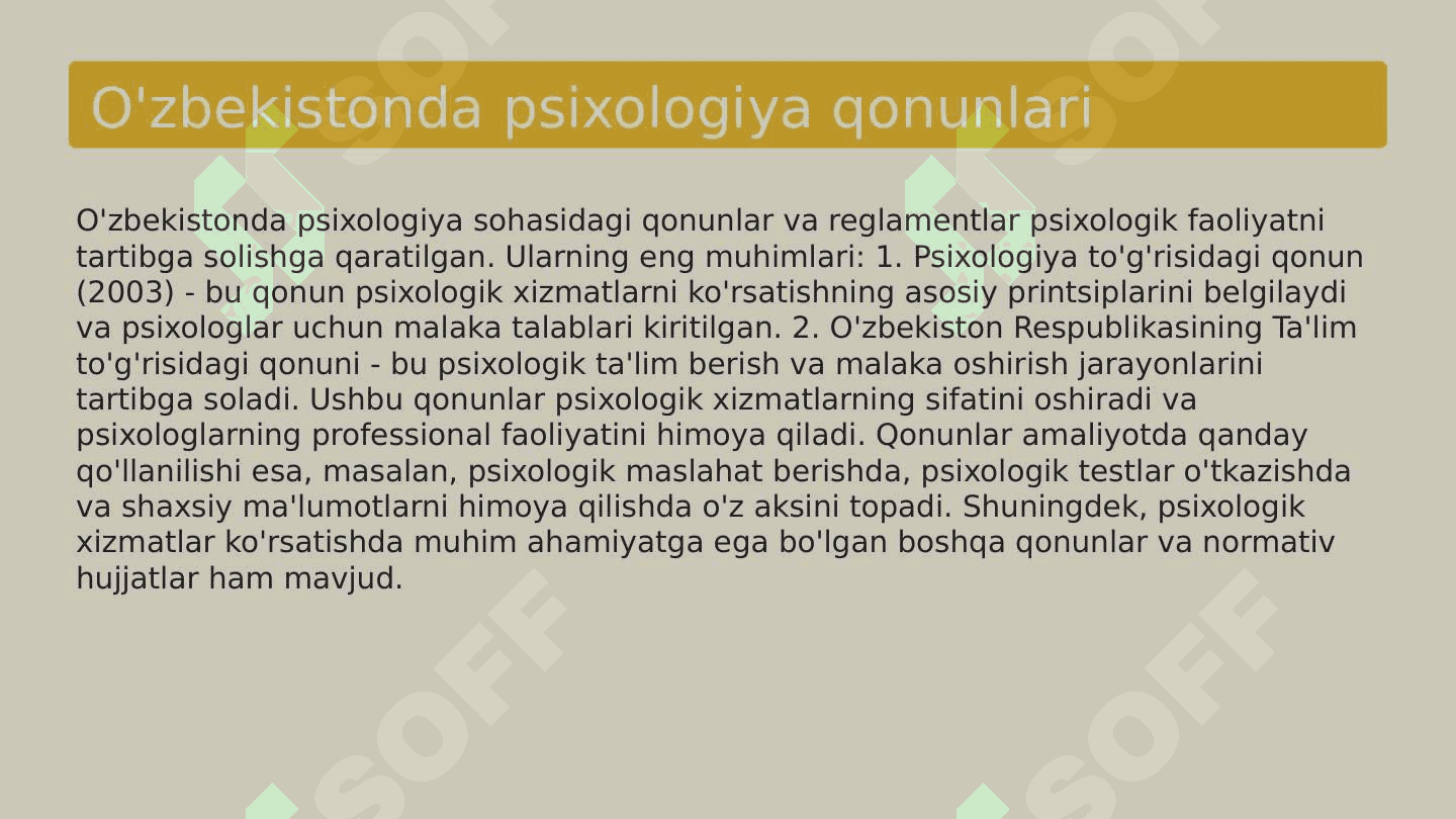 Ta’lim tizimida psixolog faoliyatining huquqiy asoslari 8