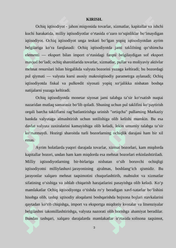 Kichik ochiq iqtisodiyot modeli 3