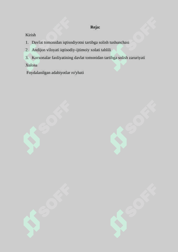 Korxonalar faoliyatini davlat tomonidan tartibga solish tartibi 2