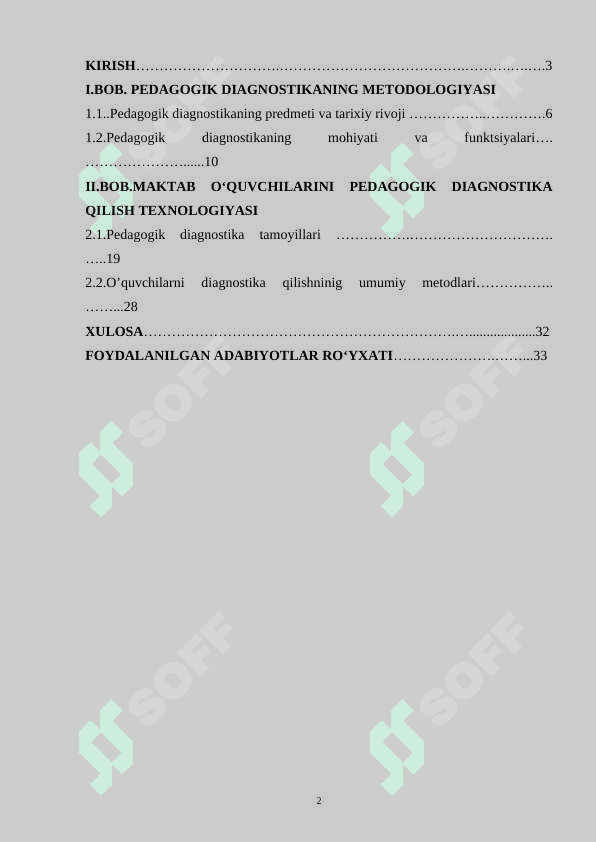 Maktab o‘quvchilarini pedagogik diagnostika qilish metodlari ularning turlari 2