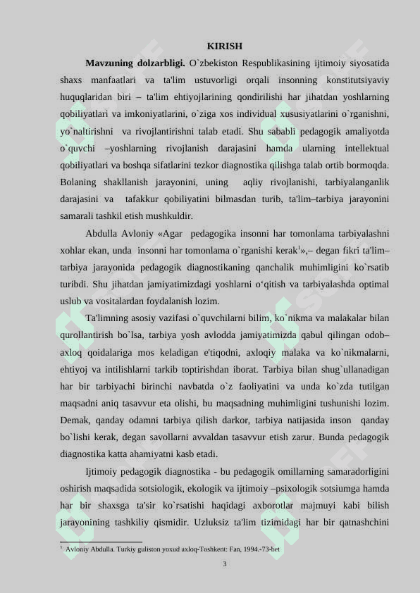Maktab o‘quvchilarini pedagogik diagnostika qilish metodlari ularning turlari 3