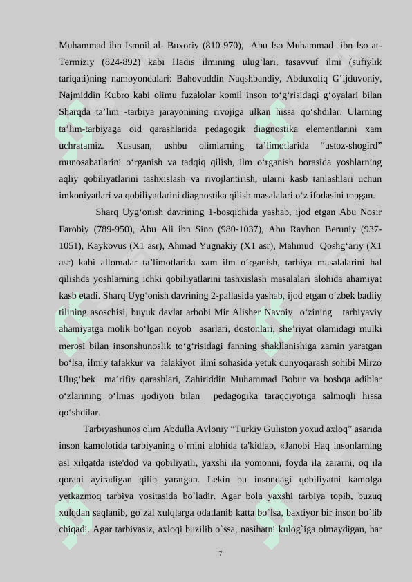 Maktab o‘quvchilarini pedagogik diagnostika qilish metodlari ularning turlari 7