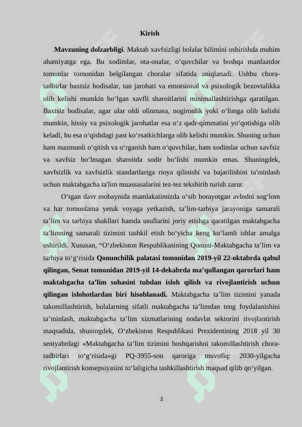 Maktabgacha ta’lim muassasalarida bolalar hayoti va xavfsizligini muxofaza qilish. 3