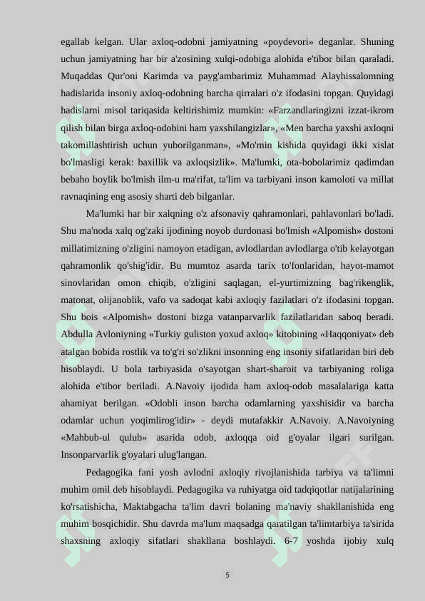 Maktabgacha ta’lim yoshidagi bolalarni axloqiy jihatdan tarbiyalash vazifasi amalga oshirish vositalari 5