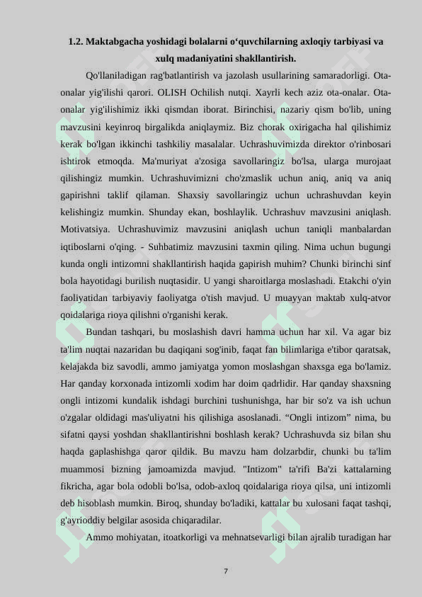 Maktabgacha ta’lim yoshidagi bolalarni axloqiy jihatdan tarbiyalash vazifasi amalga oshirish vositalari 7