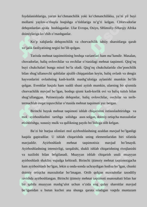 Ibtidoiy jamoa tuzumining parchalanishi uchun iqtisodiy shartsharoitlarning paydo bolishi 4